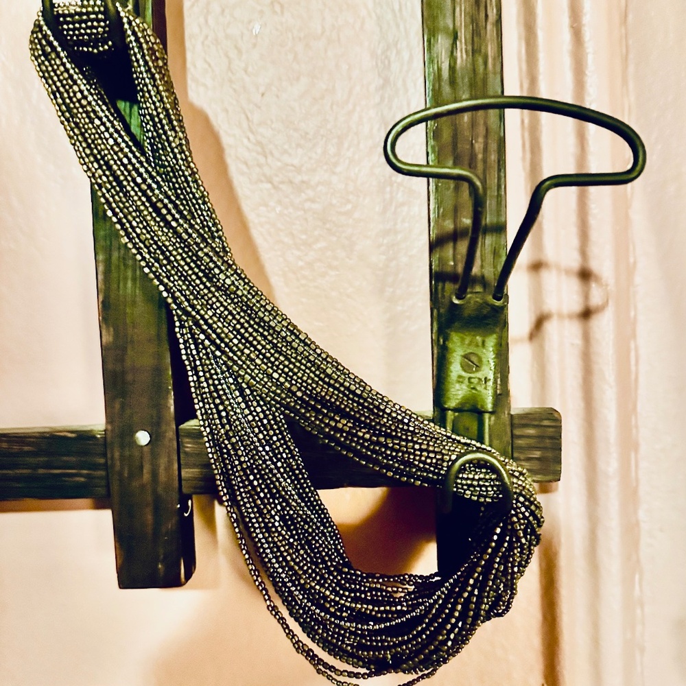 Metallic bronze Czech seeds bead strands